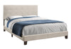 Monarch Specialties I 5921Q Bed, Queen Size, Platform, Bedroom, Frame, Upholstered, Linen Look, Wood Legs, Beige, Black, Transitional - - Mounts For Less