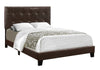 Monarch Specialties I 5922F Bed, Full Size, Platform, Bedroom, Frame, Upholstered, Pu Leather Look, Wood Legs, Brown, Transitional - - Mounts For Less