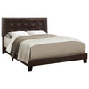 Monarch Specialties I 5922Q Bed, Queen Size, Platform, Bedroom, Frame, Upholstered, Pu Leather Look, Wood Legs, Brown, Transitional - - Mounts For Less