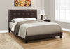 Monarch Specialties I 5922Q Bed, Queen Size, Platform, Bedroom, Frame, Upholstered, Pu Leather Look, Wood Legs, Brown, Transitional - - Mounts For Less