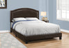 Monarch Specialties I 5938Q Bed, Queen Size, Platform, Bedroom, Frame, Upholstered, Pu Leather Look, Wood Legs, Brown, Transitional - - Mounts For Less