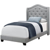 Monarch Specialties I 5966T Bed, Twin Size, Platform, Teen, Frame, Upholstered, Velvet, Wood Legs, Grey, Chrome, Traditional - - Mounts For Less