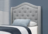 Monarch Specialties I 5966T Bed, Twin Size, Platform, Teen, Frame, Upholstered, Velvet, Wood Legs, Grey, Chrome, Traditional - - Mounts For Less