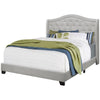Monarch Specialties I 5967Q Bed, Queen Size, Platform, Bedroom, Frame, Upholstered, Velvet, Wood Legs, Grey, Traditional - - Mounts For Less
