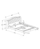 Monarch Specialties I 5967Q Bed, Queen Size, Platform, Bedroom, Frame, Upholstered, Velvet, Wood Legs, Grey, Traditional - - Mounts For Less