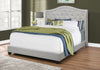 Monarch Specialties I 5967Q Bed, Queen Size, Platform, Bedroom, Frame, Upholstered, Velvet, Wood Legs, Grey, Traditional - - Mounts For Less