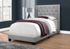 Monarch Specialties I 5984T Bed, Twin Size, Platform, Teen, Frame, Upholstered, Velvet, Wood Legs, Grey, Transitional - - Mounts For Less