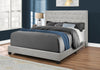 Monarch Specialties I 5985Q Bed, Queen Size, Platform, Bedroom, Frame, Upholstered, Velvet, Wood Legs, Grey, Transitional - - Mounts For Less