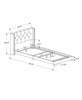 Monarch Specialties I 5986T Bed, Twin Size, Platform, Teen, Frame, Upholstered, Velvet, Wood Legs, Grey, Chrome, Transitional - - Mounts For Less