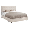 Monarch Specialties I 6021Q Bed, Queen Size, Platform, Bedroom, Frame, Upholstered, Linen Look, Wood Legs, Beige, Black, Transitional - - Mounts For Less