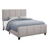 Monarch Specialties I 6025Q Bed, Queen Size, Platform, Bedroom, Frame, Upholstered, Linen Look, Wood Legs, Grey, Transitional - - Mounts For Less