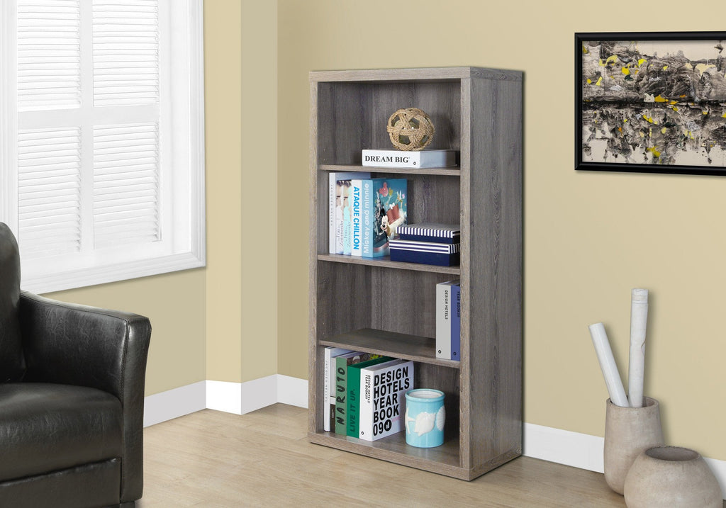 Monarch Specialties I 7060 Bookshelf, Bookcase, Etagere, 5 Tier, 48"h, Office, Bedroom, Laminate, Brown, Contemporary, Modern - - Mounts For Less