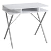 Monarch Specialties I 7100 Computer Desk, Home Office, Laptop, Storage Shelves, 31"l, Work, Metal, Laminate, White, Grey, Contemporary, Modern - - Mounts For Less