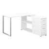 Monarch Specialties I 7133 Computer Desk, Home Office, Corner, Left, Right Set-up, Storage Drawers, L Shape, Work, Laptop, Metal, Laminate, White, Grey, Contemporary, Modern - - Mounts For Less