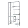 Monarch Specialties I 7158 Bookshelf, Bookcase, Etagere, 72"h, Office, Bedroom, Metal, Tempered Glass, Grey, Clear, Contemporary, Modern - - Mounts For Less
