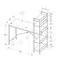 Monarch Specialties I 7166 Computer Desk, Home Office, Laptop, Storage Shelves, 48"l, Work, Metal, Laminate, Brown, Grey, Contemporary, Modern - - Mounts For Less