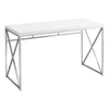 Monarch Specialties I 7205 Computer Desk, Home Office, Laptop, Work, Metal, Laminate, Glossy White, Chrome, Contemporary, Modern - - Mounts For Less