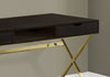 Monarch Specialties I 7210 Computer Desk, Home Office, Laptop, Storage Drawers, 48"l, Work, Metal, Laminate, Brown, Gold, Contemporary, Modern - - Mounts For Less