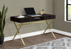Monarch Specialties I 7210 Computer Desk, Home Office, Laptop, Storage Drawers, 48"l, Work, Metal, Laminate, Brown, Gold, Contemporary, Modern - - Mounts For Less