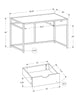 Monarch Specialties I 7222 Computer Desk, Home Office, Laptop, Storage Drawer, 42"l, Work, Metal, Laminate, White, Grey, Contemporary, Modern - - Mounts For Less