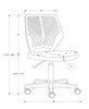Monarch Specialties I 7336 Office Chair, Adjustable Height, Swivel, Ergonomic, Computer Desk, Work, Juvenile, Metal, Fabric, Black, Contemporary, Modern - - Mounts For Less