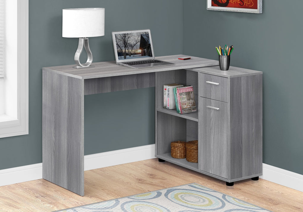 Monarch Specialties I 7351 Computer Desk, Home Office, Corner, Storage Drawers, 46"l, L Shape, Work, Laptop, Laminate, Grey, Contemporary, Modern - - Mounts For Less