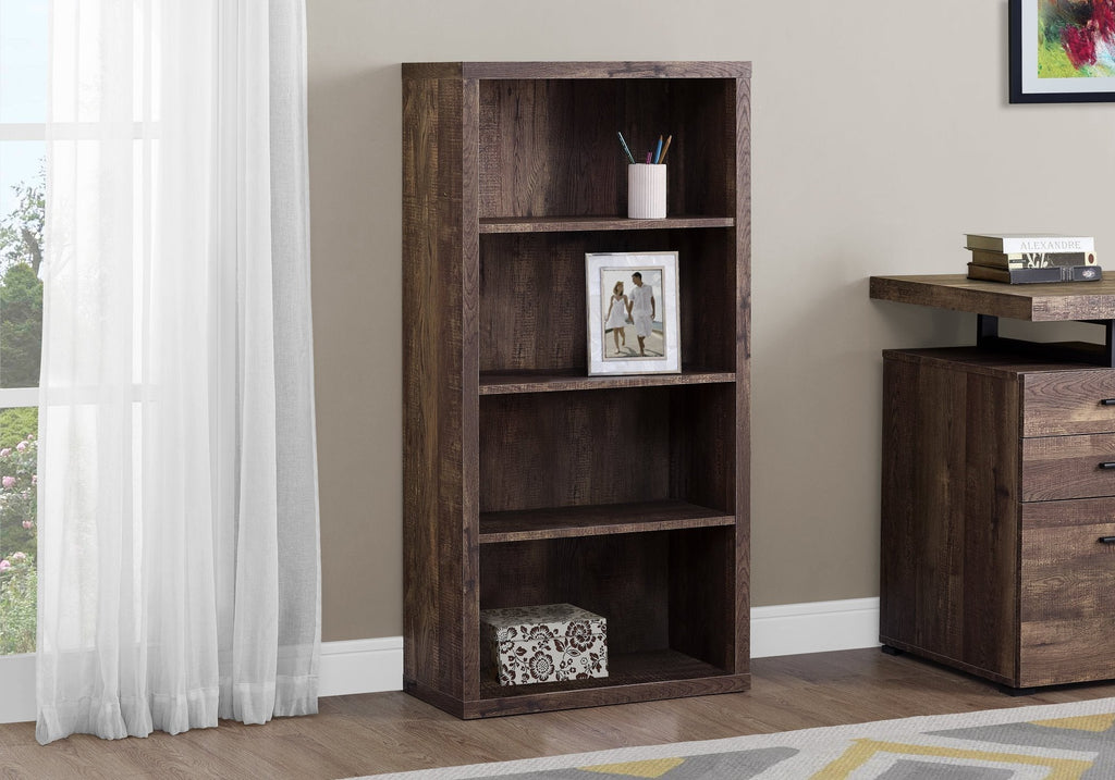 Monarch Specialties I 7404 Bookshelf, Bookcase, Etagere, 5 Tier, 48"h, Office, Bedroom, Laminate, Brown, Contemporary, Modern - - Mounts For Less