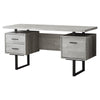 Monarch Specialties I 7417 Computer Desk, Home Office, Laptop, Left, Right Set-up, Storage Drawers, 60"l, Work, Metal, Laminate, Grey, Black, Contemporary, Modern - - Mounts For Less