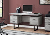 Monarch Specialties I 7417 Computer Desk, Home Office, Laptop, Left, Right Set-up, Storage Drawers, 60"l, Work, Metal, Laminate, Grey, Black, Contemporary, Modern - - Mounts For Less