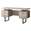 Monarch Specialties I 7418 Computer Desk, Home Office, Laptop, Left, Right Set-up, Storage Drawers, 60"l, Work, Metal, Laminate, Beige, Black, Contemporary, Modern - - Mounts For Less