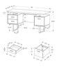 Monarch Specialties I 7418 Computer Desk, Home Office, Laptop, Left, Right Set-up, Storage Drawers, 60"l, Work, Metal, Laminate, Beige, Black, Contemporary, Modern - - Mounts For Less
