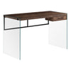 Monarch Specialties I 7444 Computer Desk, Home Office, Laptop, Storage Drawers, 48"l, Work, Tempered Glass, Laminate, Brown, Clear, Contemporary, Modern - - Mounts For Less