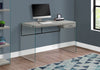 Monarch Specialties I 7445 Computer Desk, Home Office, Laptop, Storage Drawers, 48"l, Work, Tempered Glass, Laminate, Grey, Clear, Contemporary, Modern - - Mounts For Less