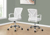 Monarch Specialties I 7462 Office Chair, Adjustable Height, Swivel, Ergonomic, Armrests, Computer Desk, Work, Metal, Fabric, White, Chrome, Contemporary, Modern - - Mounts For Less