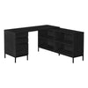Monarch Specialties I 7493 Computer Desk, Home Office, Corner, Storage Drawers, 60"l, L Shape, Work, Laptop, Metal, Laminate, Black, Contemporary, Modern - - Mounts For Less
