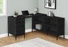 Monarch Specialties I 7493 Computer Desk, Home Office, Corner, Storage Drawers, 60"l, L Shape, Work, Laptop, Metal, Laminate, Black, Contemporary, Modern - - Mounts For Less