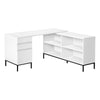 Monarch Specialties I 7494 Computer Desk, Home Office, Corner, Storage Drawers, 60"l, L Shape, Work, Laptop, Metal, Laminate, White, Black, Contemporary, Modern - - Mounts For Less