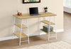 Monarch Specialties I 7529 Computer Desk, Home Office, Laptop, Storage Shelves, 48"l, Work, Metal, Laminate, Natural, White, Contemporary, Modern - - Mounts For Less