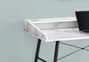 Monarch Specialties I 7539 Computer Desk, Home Office, Laptop, Storage Shelves, 48"l, Work, Metal, Laminate, White Marble Look, Black, Contemporary, Modern - - Mounts For Less
