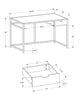 Monarch Specialties I 7575 Computer Desk, Home Office, Laptop, Storage Drawer, 42"l, Work, Metal, Laminate, Natural, White, Contemporary, Modern - - Mounts For Less