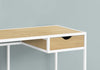 Monarch Specialties I 7575 Computer Desk, Home Office, Laptop, Storage Drawer, 42"l, Work, Metal, Laminate, Natural, White, Contemporary, Modern - - Mounts For Less