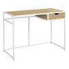 Monarch Specialties I 7575 Computer Desk, Home Office, Laptop, Storage Drawer, 42"l, Work, Metal, Laminate, Natural, White, Contemporary, Modern - - Mounts For Less