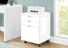 Monarch Specialties I 7583 File Cabinet, Rolling Mobile, Storage Drawers, Printer Stand, Office, Work, Laminate, Glossy White, Contemporary, Modern - - Mounts For Less