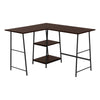 Monarch Specialties I 7590 Computer Desk, Home Office, Corner, Storage Shelves, 48"l, L Shape, Work, Laptop, Metal, Laminate, Brown, Black, Contemporary, Modern - - Mounts For Less