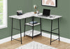 Monarch Specialties I 7595 Computer Desk, Home Office, Corner, Storage Shelves, 48"l, L Shape, Work, Laptop, Metal, Laminate, White Marble Look, Black, Contemporary, Modern - - Mounts For Less