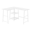 Monarch Specialties I 7596 Computer Desk, Home Office, Corner, Storage Shelves, 48"l, L Shape, Work, Laptop, Metal, Laminate, White, Contemporary, Modern - - Mounts For Less