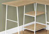 Monarch Specialties I 7597 Computer Desk, Home Office, Corner, Storage Shelves, 48"l, L Shape, Work, Laptop, Metal, Laminate, Natural, White, Contemporary, Modern - - Mounts For Less