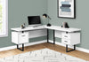 Monarch Specialties I 7616 Computer Desk, Home Office, Corner, Left, Right Set-up, Storage Drawers, 70"l, L Shape, Work, Laptop, Metal, Laminate, White, Black, Contemporary, Modern - - Mounts For Less