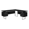 Monarch Specialties I 7619 Computer Desk, Home Office, Corner, Left, Right Set-up, Storage Drawers, 70"l, L Shape, Work, Laptop, Metal, Laminate, Black, Grey, Contemporary, Modern - - Mounts For Less