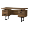 Monarch Specialties I 7625 Computer Desk, Home Office, Laptop, Left, Right Set-up, Storage Drawers, 60"l, Work, Metal, Laminate, Walnut, Black, Contemporary, Modern - - Mounts For Less